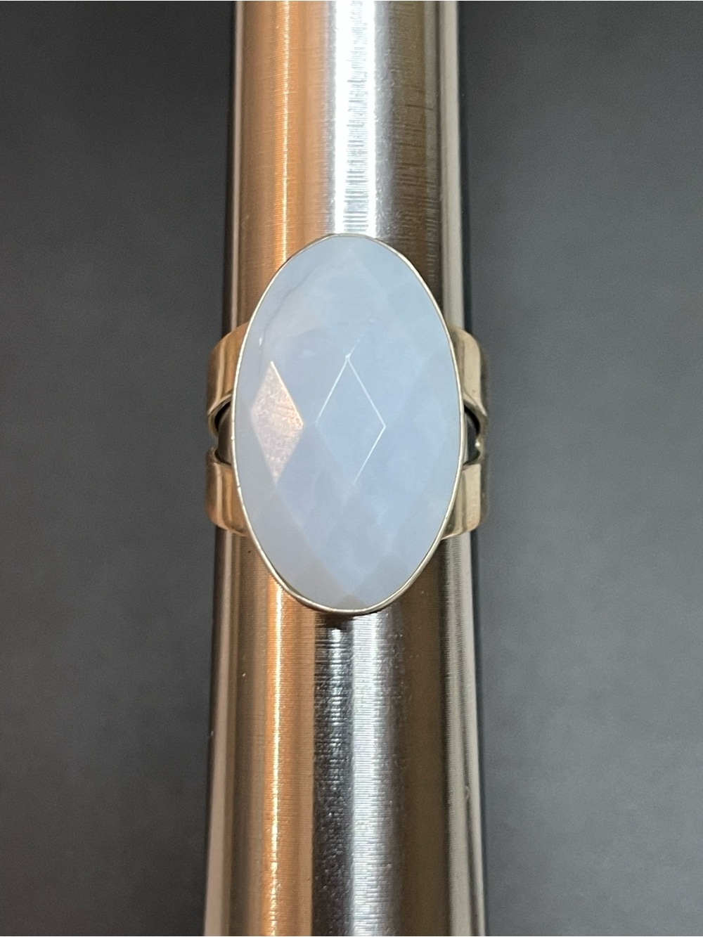 Jay King Sterling Silver Faceted Light Blue Oval Stone Ring